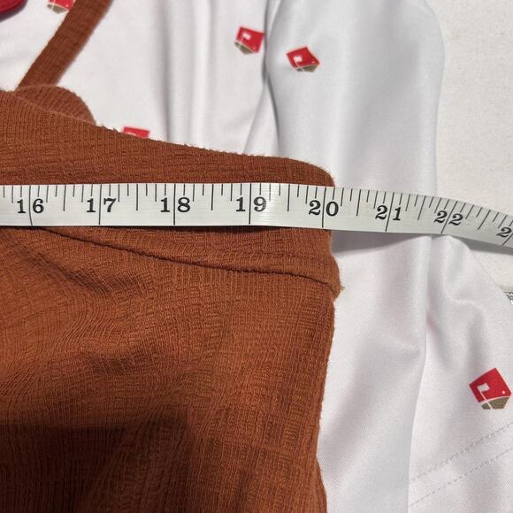 Madewell Top Womens XL Rust Tie Strap Cami Tank Crinkle Gauze Textured AN487 - Picture 2 of 7